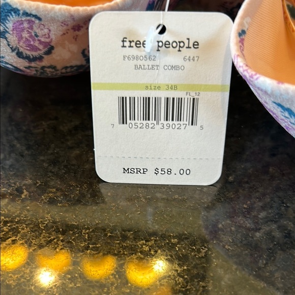 Free People Pink and Blue Bra‎ with Molded Cups - Picture 7 of 8